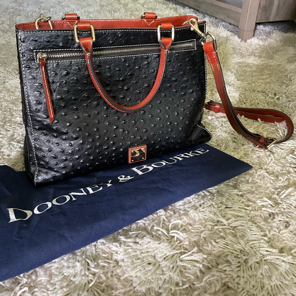 Dooney and Bourke ostrich leather large crossbody